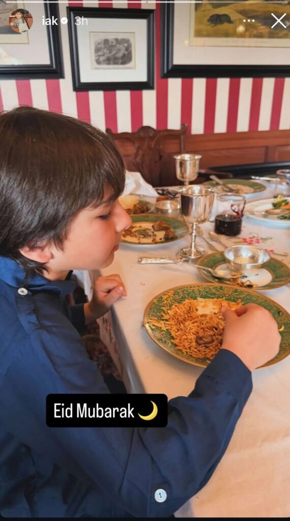 Taimur Ali Khan Enjoys Biryani on Eid