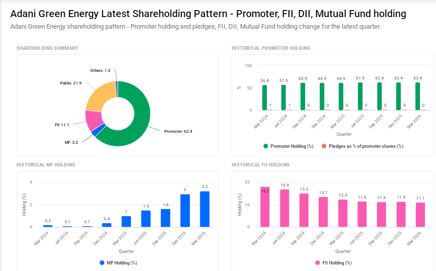 Adani Green Energy Shareholding Pattern