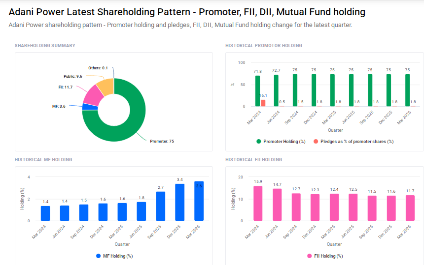 Adani Power Shareholding Pattern