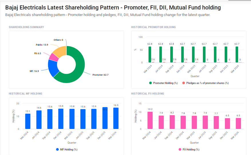 Bajaj Electricals Shareholding Pattern