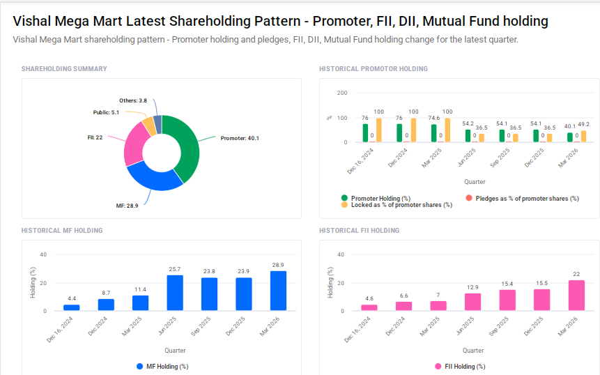 Vishal Mega Mart Shareholding Pattern