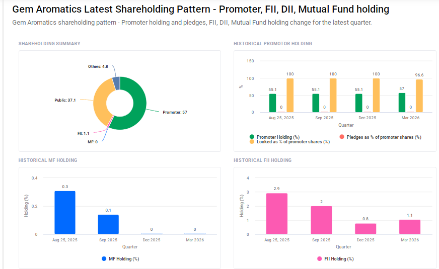 Gem Aromatics Shareholding Pattern