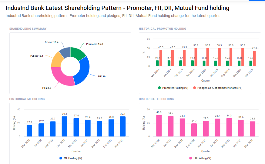 IndusInd Bank Shareholding Pattern